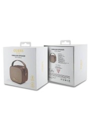 CG Mobile Guess Wireless Speaker with Handle, PU Leather, Bluetooth V5.3, 1200mAh Battery, Studio Quality Sound, AUX, TWS, TF Card, 4H Playtime, 112&plusmn;3 dB Sensitivity - Brown