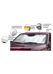 Front Windshield Sun Shade – 5-Layer UV Reflector Folding Sunshade Visor, 55 x 29 Inches Accordion Auto Sun Shield for Cars, SUVs