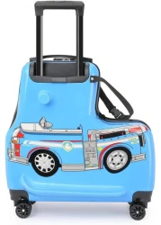 حقيبة سفر للأطفال يمكن الركوب عليها، حقيبة سفر بتصميم فريد للأطفال - حقيبة سفر بعجلات للأطفال، حقيبة سفر بحزام أمان ومقبض تلسكوبي، هدية يوم الطفل