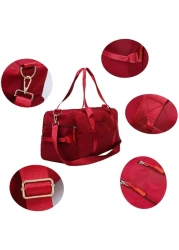 MahMir Gym Bag with Shoes and Waterproof Pocket (Red)