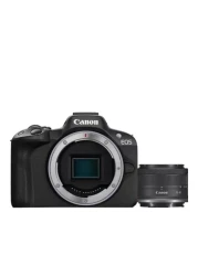 Canon EOS R50 Mirrorless Camera And Rf-S 18-45Mm F4.5-6.3 Is STM Lens, Black