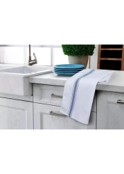 MahMir&reg; Towels Dish Towel, 16x27 Inches (40x70 cm) 100% Ring Spun Cotton Super Absorbent Linen Kitchen Towels, Soft Reusable Cleaning Bar and Tea Towels Set (6 pcs Pack, Blue)