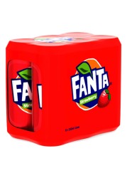 Fanta Strawberry Carbonated Soft Drink Can 330ml Pack of 6