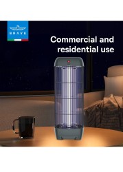 Brave Electric Mosquito Killer Bug Zapper with 15W UV Lamp, Powerful Indoor & Outdoor Insect Trap, Quiet, Safe, and Effective for Home, Kitchen, Patio, and Commercial Use (GREY BIK-04)