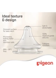 Pigeon SofTouch Peristaltic Plus Wide Neck Silicone Teat 01866 Small Clear