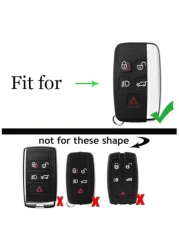 Land Rover Key Cover Premium Metal Leather Key Holder with Keychain Protective Case for Range Rover, Discovery, Evoque, Defender, Sport Key Fob
