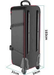 COOPIC TB-100 Durable Photo Studio Equipment Carry Bag, 103cmx34cmx31cm Carrying Trolley Case, Padded Compartment Wheel Handle Trolly for Light Stand Tripod Strobe Light Umbrella Photo Studio