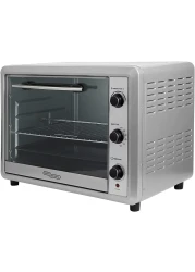 Super General 60 Liter Stainless Steel Electric Oven, Rotisserie-Grill, Convection-Oven, Complete-Heat, SGEO-064-KRC, Silver