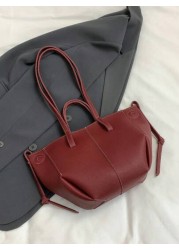 New Casual Minimalist Fashion Versatile Large Capacity Tote Handbag With Shoulder Strap