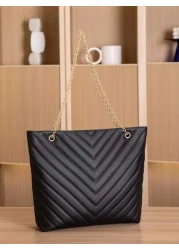 حقيبة كتف منسدلة حريرية ذات سعة كبيرة للنساء ، حقيبة يد بلون أحادي بسيطة ، حقيبة كتف شيفرون منسدلة ، هدية عيد ا