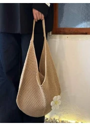 New Beach Vacation Straw Shoulder Bag For Women Large Capacity Woven Underarm Tote Bag Summer Perfectly Matching With Vacation Outfits Women