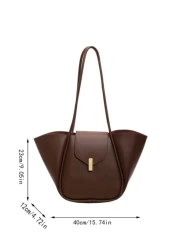 حقيبة كتف كبيرة السعة ذات تصميم الفتح والإغلاق بالمغناطيس، من قماش بو مقاوم للماء بتصميم كلاسيكي ذو موحد اللو