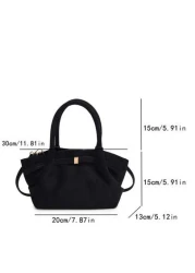 2025 New Vintage Fashion Pleated Tote Handbag Simple Commuter Shoulder Crossbody Bag