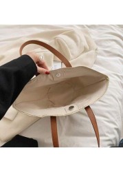Versatile And Simple Tote Handbag For Women Shoulder Bag For Shopping Vacation Straw Beach Bag For Travel