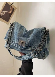 New Fashionable And Versatile Shoulder Bag Ins Crossbody Bag Shopping Bag Work Commuting Bag College Student Class Bag Slouchy Style Casual Tote Bag Japanese Minimalist Crossbody Bag Large Capacity Sh