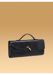 Dedoo Burgundy Bag Cherry Red Envelope Wine Red Envelope Upscale New Handbag European And American Fashion Crocodile Flip Hand Organ Bag Dinner Bag Shoulder Bag Messenger Bag Bags Ladies Elegant Bag F
