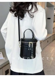 low tea Bag Female Fashion Niche Cylinder Handbag Bucket Bag New Senior Sense Single Shoulder Crossbody Bag Change Lipstick Box Bagversatile Niche Texture Chain Messenger Bag Suitable For Dating Shopp