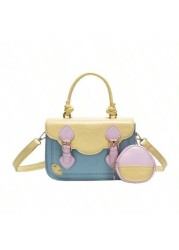 Style Contrast Color Messenger Bag Niche Design New JK College Style Phone Bag Fashion Commuting Square Crossbody Bag For Women