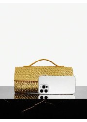 SHEIN SXY Ladies Women Top Handle Bags Woven Bag Fashionable Simple Elegant Versatile Classic Gold For Classic Commute Office Date Daily Shopping Afternoon Tea Party Prom Club Date Birthday Evening Da