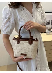 حقيبة تسوق ذات كتف واحد محبوكة 2025 للنساء، سعة كبيرة للأعمال اليومية والشاطئ والعطلات