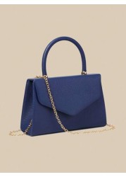 This Evening Bag Has A Certain Capacity To Hold Items Like Phone Wallet And Cosmetics The Handheld Design Is Convenient To Grip The Leather Material With A Litchi Texture And The Exquisite Metal Conne