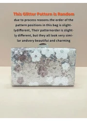 Flower Sequin Crossbody Stylish Silver Purse For Women Elegant Random Floral Embroidered Evening Silver Clutch Bag Prom Accessories Bridesmaid Gifts Fashion Retro Chain Evening Bag Mini Box Bag For Pa