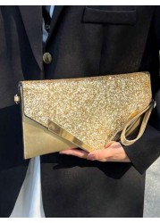 Fashionable Sparkling Sequins Decor Elegant Clutch Bag