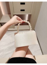 Women s Elegant Butterfly Decor Box Shaped Evening Bag With Faux Pearl Handle Romantic For Wedding Formal Party Banquet Or Prom Elegant Pearl Bag
