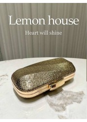 Spring Glamorous Faux Leather Glitter Clutch Bag Women Elegant Evening Party Handbag Shoulder Bag Suitable For Formal Events Weddings Parties