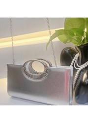 New Arrival Shiny Clutch Bag Small Square Purse For Women Evening Party Bridal Crossbody Bag With Full Rhinestones