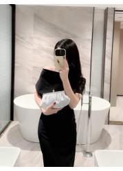 Moonlit EveBag Women s Exquisite Satin Evening Clutch Bag With Rhinestone Decoration Party Dress Bag Prom Bag Evening Bag Chain Handbag Royal Blue