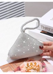 Glamorous Glitter Bling Sequin Luxury Shiny Women s Mini Sparkling Rhinestone Clutch Bag Suitable For Wedding Party Dance Birthday Gift Makeup Bag Evening Bag Dinner Bag For Party Girl Woman Bride