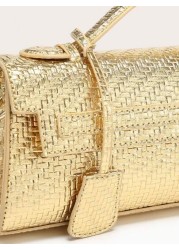 1 Piece Women s Golden Woven Design Handbag Lightweight Tote Shoulder Cross Body Bag Versatile