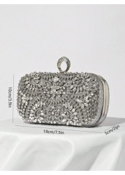 Rhinestone Decor Evening Clutch Bag Party Handbag For Women Perfect For Party Wedding Prom Dinner Banquet Matching With Holiday Party Dress Evening Dress Sequin Dress Perfectly Matching With Prom Acce