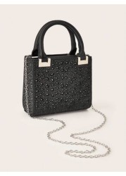 Women Luxury Satin Mini Rhinestone Decorated Clutch Bag Elegant Evening Party Handbag Formal Prom Gown Wedding Purse For Ladies Daily Commute Or Dating For Party Wedding Prom Dinner Banquet Matching W