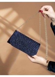 Glamorous Rhinestone Decorated Chain Strap Handbag Magnetic Closure Elegant Fashion Party Bag Suitable For Women Birthday Party Charming Evening Shoulder Bag