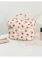 1 Piece Cherry Bear Cosmetic Bag Set Cherry Pattern Multifunctional Makeup Bag Square Large Capacity Makeup Bag Travel Toiletry Bag Aesthetci Toiletry Bag Pencil Case Skincare Bag For Travel Cruises M