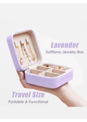 1pc Portable Travel Jewelry Box Mini PU Earring Ring Storage Case Minimalist Makeup Organizer Box Detachable Jewelry Display Tray Multifunctional Desktop Storage Box For Rings Pendants Earrings Neckla