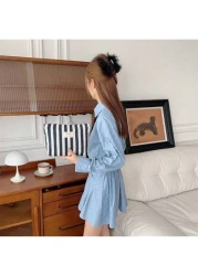 حقيبة مستحضرات التجميل باللون الأزرق الغامق، 1 قطعة حقيبة مستحضرات تجميل ذات خطوط رأسية مائية النساء، حقيبة ت