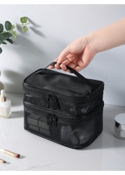 1pc Multi Function Cosmetic Bag Portable Makeup Organizer Bag Waterproof Travel Toiletry Bag Large Capacity Storage Bag For Makeup Cosmetics Lip Gloss Lipstick Combs Brushes Toothpaste Jewelry Station