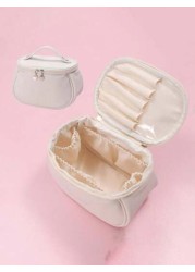 1pc Waterproof Handbag Large Capacity Cosmetic Bag Oil Proof Storage Makeup Bag Bathroom Cosmetic Bag Portable Travel Toiletry Bag Suitable For Lipstick Makeup Eyeshadow Palette Skincare Makeup Brushe