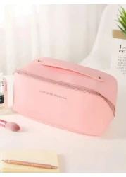 1pc Travel Makeup Storage Bag Portable Cosmetic Organizer Pouch Waterproof Toiletry Bag With Large Capacity For Women Makeup Tools And Skincare Items Suitable For Travel Cruise Dorm Beach Bathroom Dec