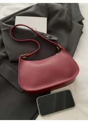 Fashionable Minimalist Shoulder Bag Retro Underarm Bag High End Lightweight Zipper Tote Bag Multifunctional European And American Street Style Elegant Handbag Large Capacity Small Purse Suitable For F