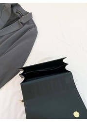 حقيبة مربعة بطباعة أحرف رفرف سلسلة صغير مبسط