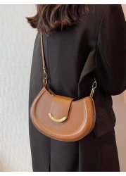 حقيبة كتف / يد للنساء من الجلد الصناعي البسيطة، حقيبة كتف / عابرة / كلاتش / حقيبة متعددة الوظائف