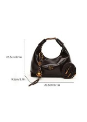 Faux Snake Skin Woven Solid Color PU Leather Minimalist Women Tote Handbag Versatile Style