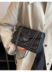 Quilted Flap Chain Square Bag For Teen Girls Women College Students Rookies White collar Workers Perfect for Office Work Business Commute Best Work Bag for Women