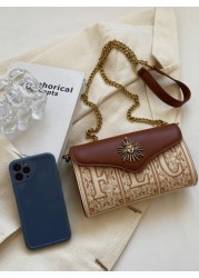 In 2024 The New Fashion Classic Letter Embroidery Printing Design Contrast Design French Baguette Bag Metal Buckle Decoration Design Shoulder Bag Is Suitable For Shopping