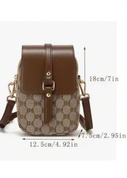 Multifunctional Crossbody Bag With Multiple Pockets Cell Phone Pocket Earphone Hole For Women Faux Pearl Decor Phone Wallet Mini Argyle Quilted Crossbody Coin Purse Women Shoulder Bag