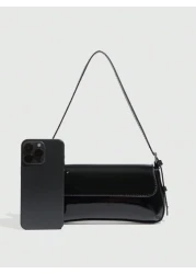 Women s Shoulder Bag Minimalist Handbag Burgundy Small Bag Baguette Bag Simple Shoulder Bag Burgundy Underarm Bag Top Handle Bag Y2K Chic Bag